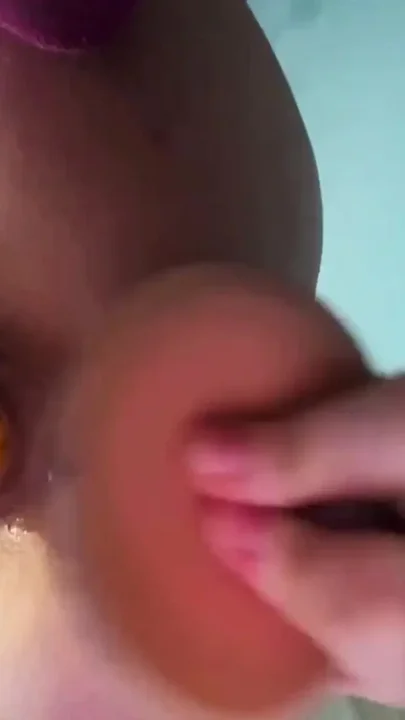 Anal Fucking Close up Double Penetrating with Huge Dildo