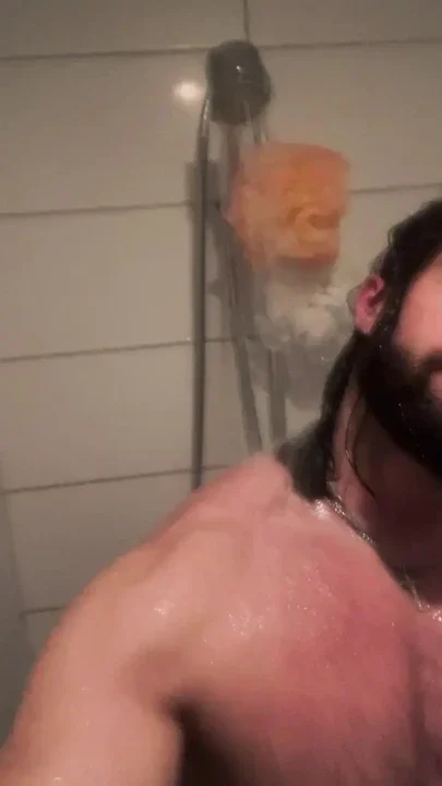 Daddy shower after hard gym session