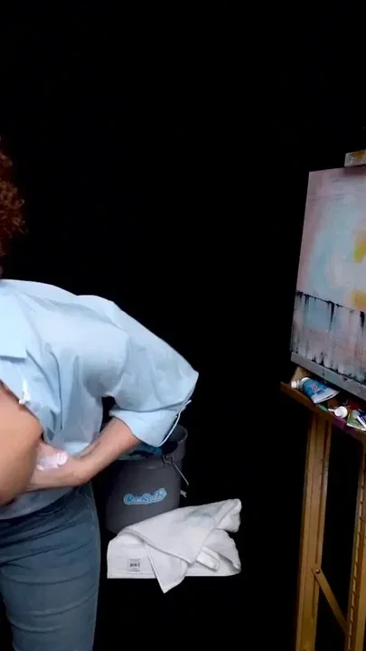 Big Tits MILF Ryan Keely Cosplay As Bob Ross Gets Horny During Painting Tutorial Clip 3