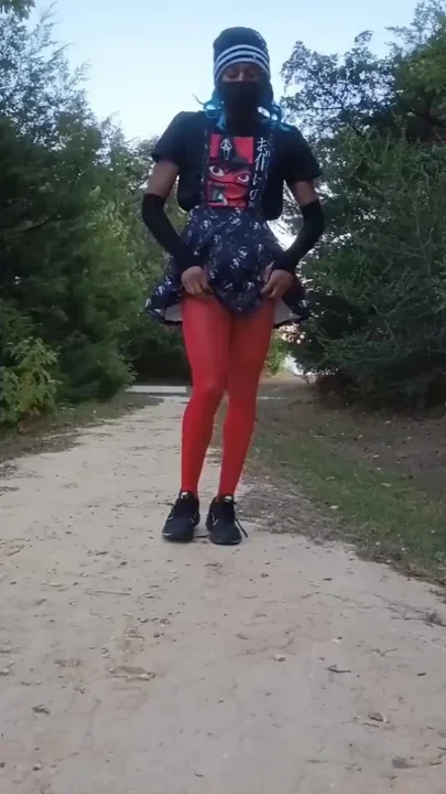 Goth Harlot Mika Kawaiii Flash Tease Panties in Public
