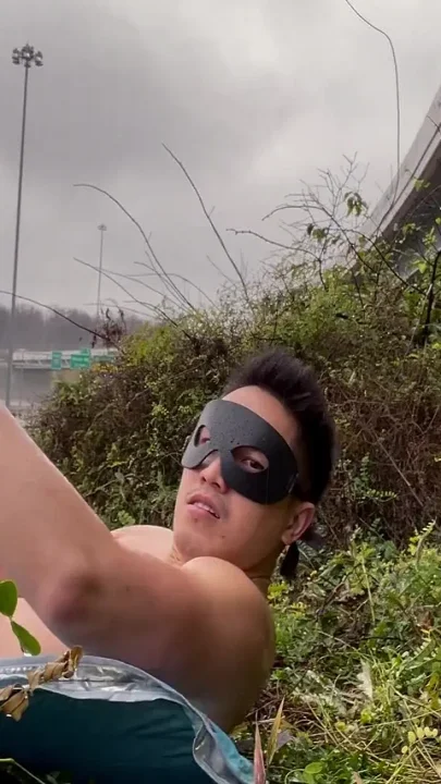 Rain-soaked Muscle God Nude Highway Flex & Explosive Cum Blast
