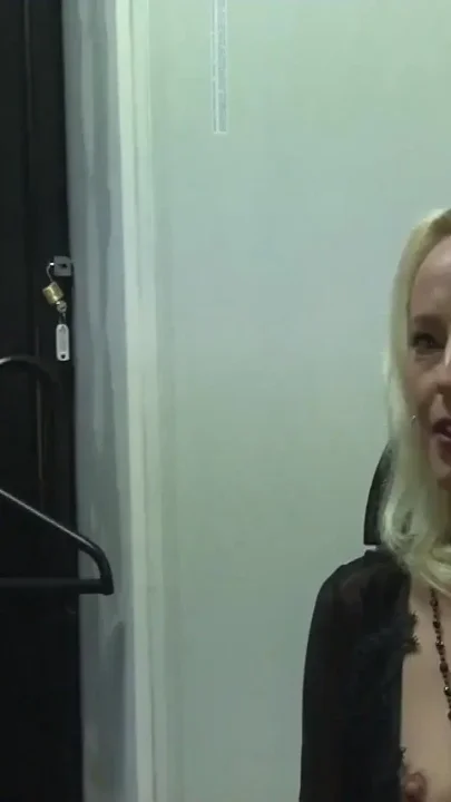 Blonde Milf gets naked and masturbates horny pussy