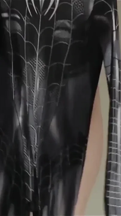 Fucking a Black Spiderman Cosplay Girl Until He Cums in Her Pussy Multiple Times