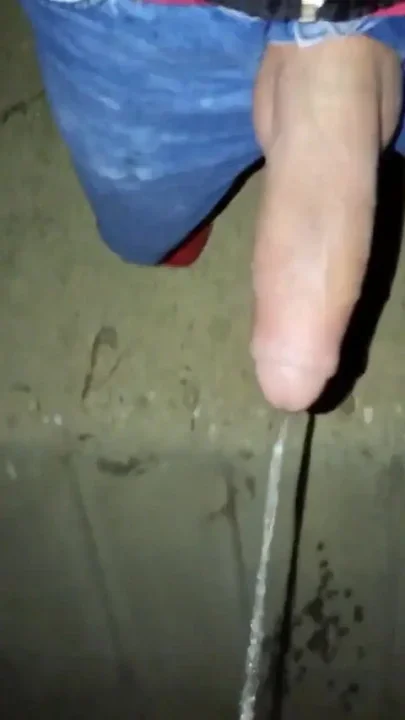 Peeing with Erection and Cumshot Under a Bridge