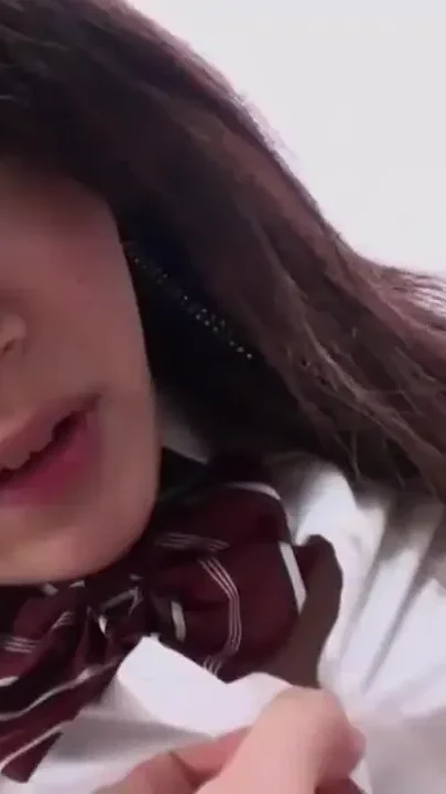 Hot nasty Japanese girl in a college uniform takes a nice cock