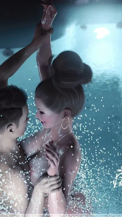 A Wife and Stepmother Real Fucking Sucking Her Boobs in Jacuzzi