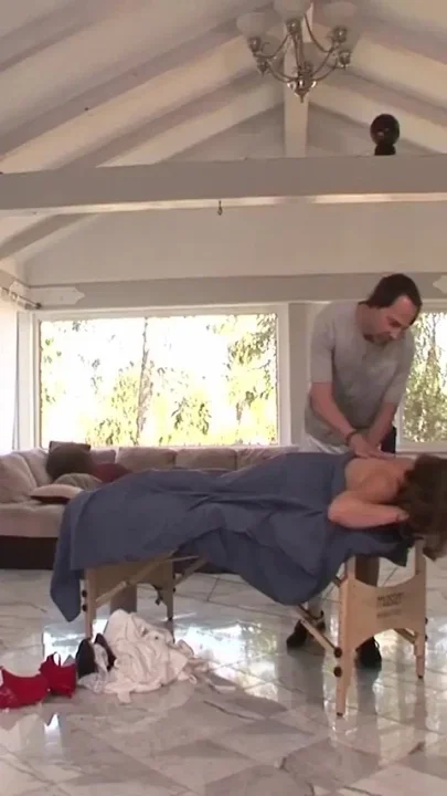 The masseur sees the big tits and desperately wants to fuck them