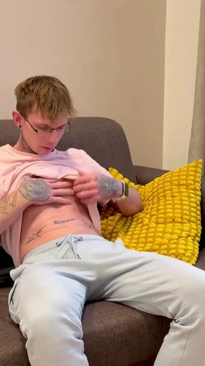 Hot Athletic Boy with Tattoos Jerks off and Shoots a Huge Load