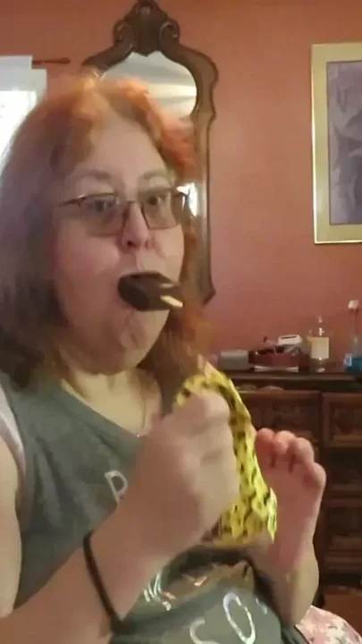 BBW redhead Mature Nurse vicki licks and sucks on an ice cream