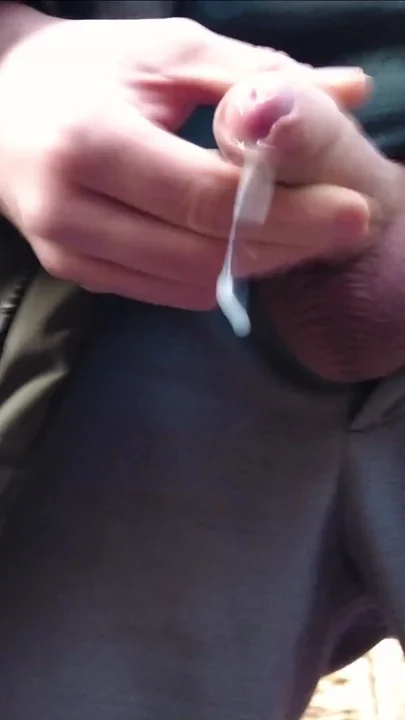 Outdoor walk with cumming on a bench Clip 1