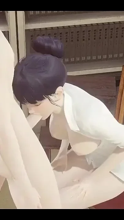 Hentai Uncensored - Shoko Sucks and Gets Fucked on Her Knees in the Library -