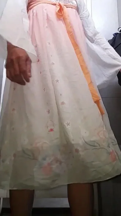 Crossdresser Cum Wearing Cute Chinese Hanfu Dress Clip 1