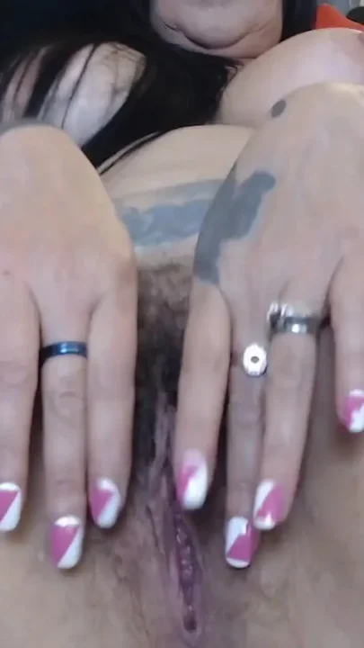 Closeup spread gaping pussy