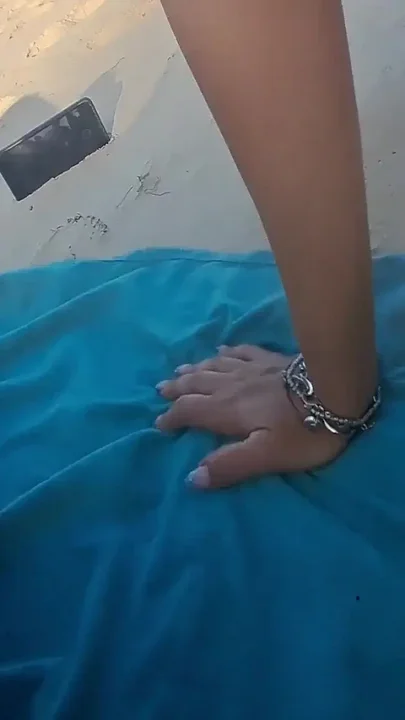 MILF Sucks Cock and Swallows Cum on the Beach POV