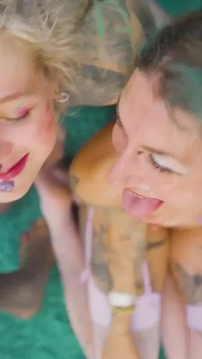 Squirting Orgy with Tattooed sluts and Big Dick anal sex ends with huge facials Clip 1