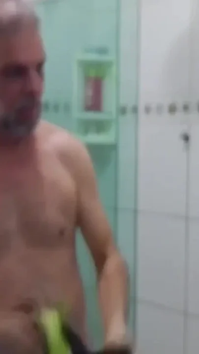 Mature Guy Taking a Bath with a Tough Dick