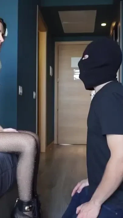 Femdom chick slaping hard her slave
