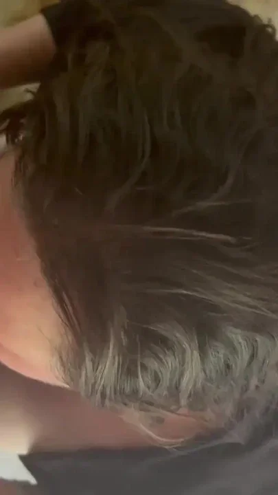 She loves sucking on her knees dick down her throat Clip 1