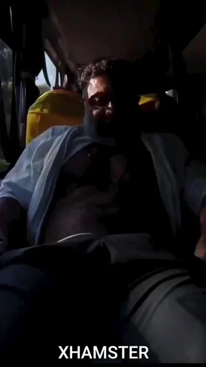 Handsome Turkish man wiggles his huge cock while traveling on the bus Clip 1