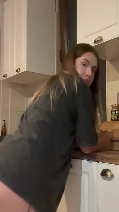 Farting in the Kitchen in Thongs