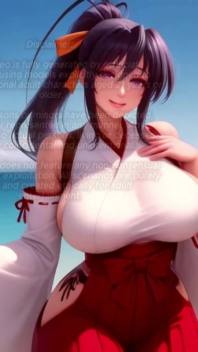 Ai Akeno Himejima Makes Her Creampie Pussy Pulse on the Beach Waiting for You Wyde Open