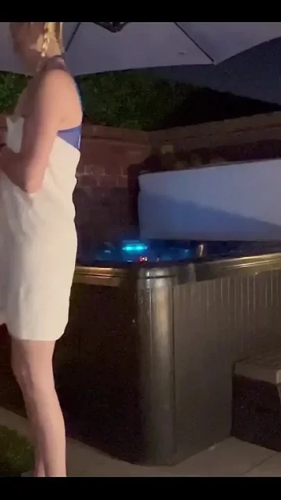 Restrained Outside the Hot Tub Naked While I Relax