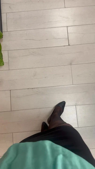 Wife teasing in nylons high heels and short skirt