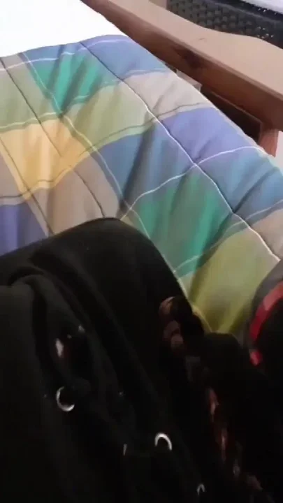 Hogtied on a bed on sexy clothes blindfolded had to suck a fat cock and rough fucked