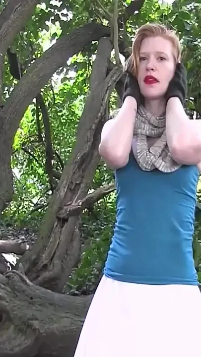 Young Slut Masturbates in the Park on the Tree Giving Herself Huge Exciting Orgasms