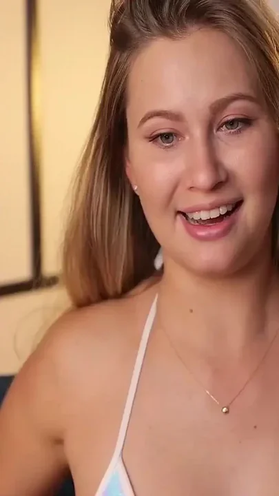 Sexy Blonde Stuck Her Hand in Her Panties
