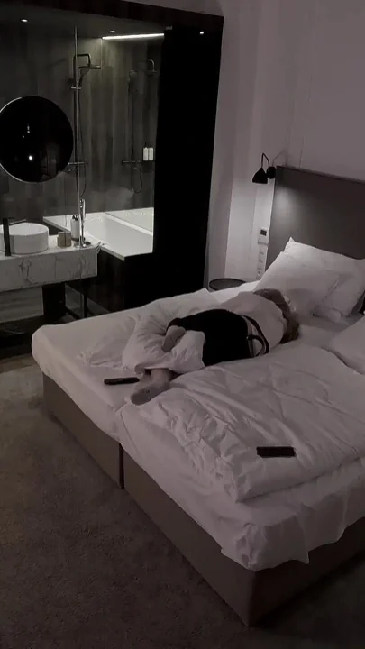 Horny Gorgeous Young Woman Fucks Her Stepfather in a Hotel Room After Returning