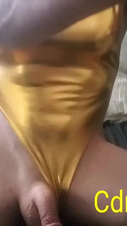 CD Michelle Wearing Gold Leotard