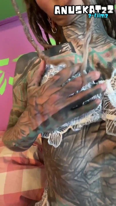 Alternative Tattoo Girl Solo TEASER and MASTURBATION with GERMAN Dirty Talk Clip 1