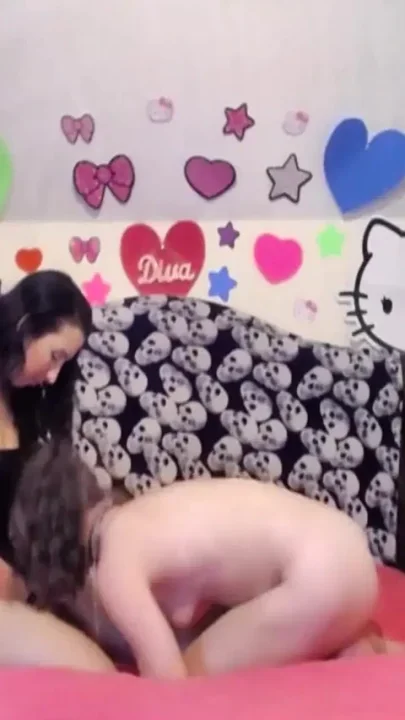 Lezdom with strapon fucking young cutie before she fingers her pussy