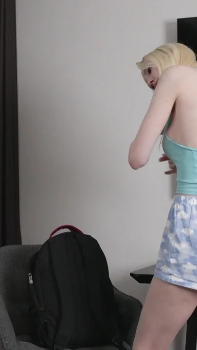 My Stepdad Has Rough Sex with Me Cums Inside Me Before I Go to Study