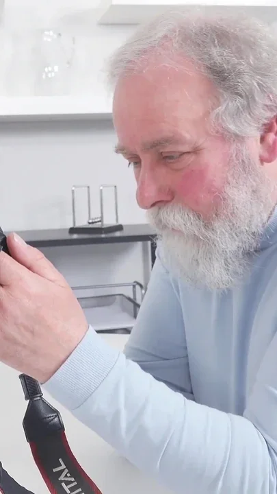 Grey-haired Photographer Seduces Brunette Into Making Sex
