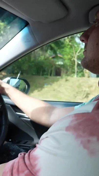 Deep Blowjob in the Car While No One Is Watching Risky POV Cumshot From Titjob