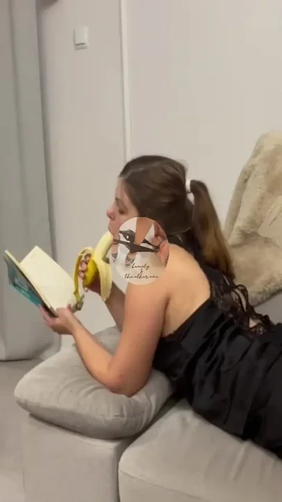 Lexi teasing Luca with banana so he decided to fuck her face until he cums in her mouth
