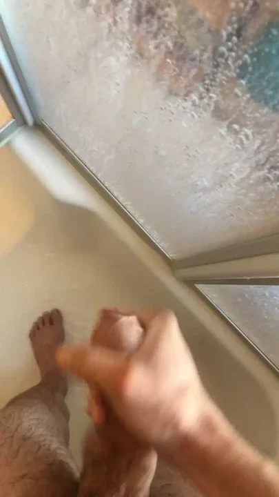 Cumshot in the shower