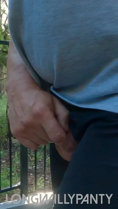 Straight guy with uncut cock flashing in public