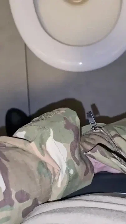 German Soldier Gets Horny And Jerks Off In Public Toilet - PhantomGentX Clip 1