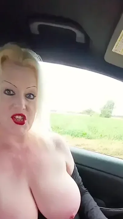 Miss Jackson in a Car Feeling Horny