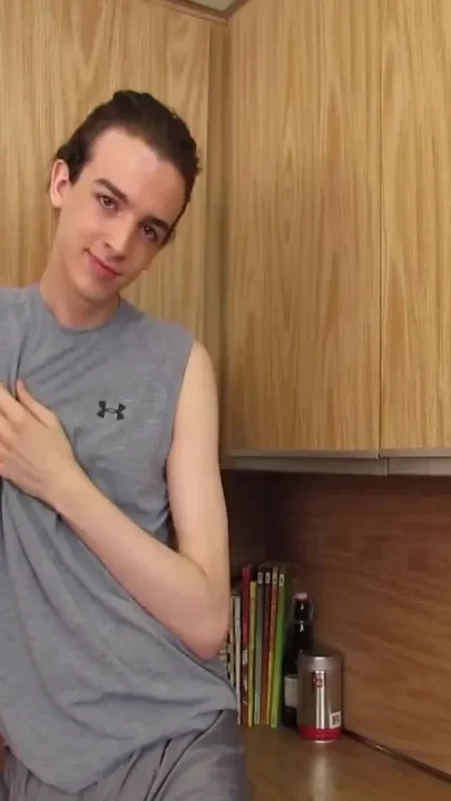 Sexy twink cooks up some hard cock in kitchen