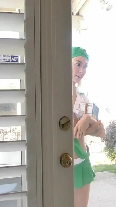 Flirtatious Girl Scout Gives Lucky Neighbor Her Tasty Treats
