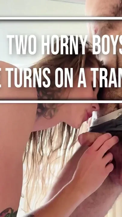 Two Horny Boys Take Turns on a Trans Girl