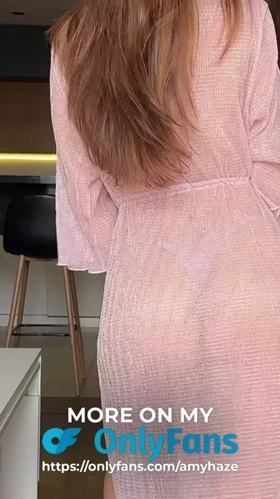 Hot Brunette Teases You With Her Big Juicy Ass in a Sheer Robe