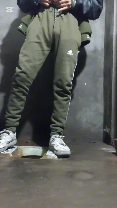 Twink Pakistani boy in public bathroom public toilet fingering masturbate Clip 1