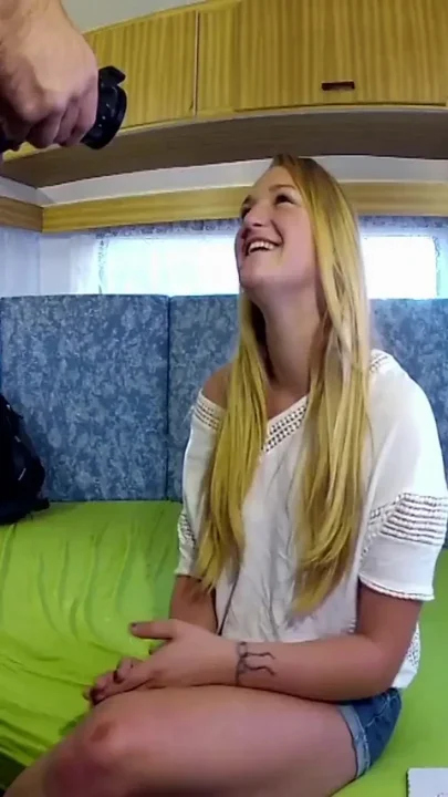 Sex in a Car for the Big Ass Blonde and Cum in Mouth
