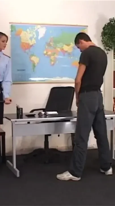 Fucking licking fingering in the police office