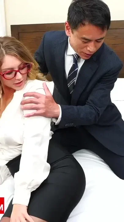 Big Booty Blonde Kayley Gunner Creampied by Two Asian Bosses - Secretary